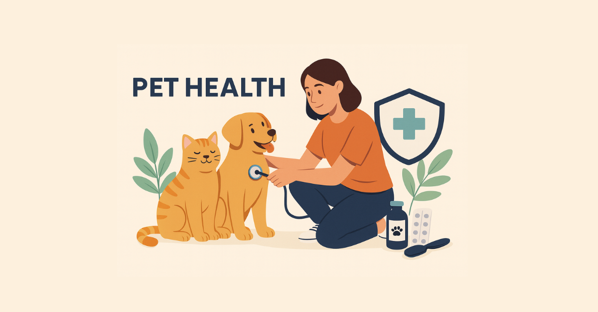 Veterinarian gently examining a pet